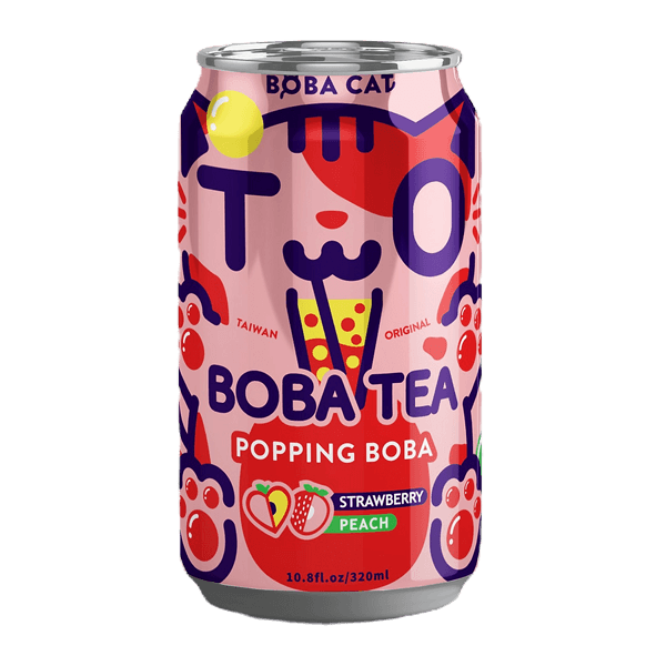 Boba Cat Strawbery Peach Tea