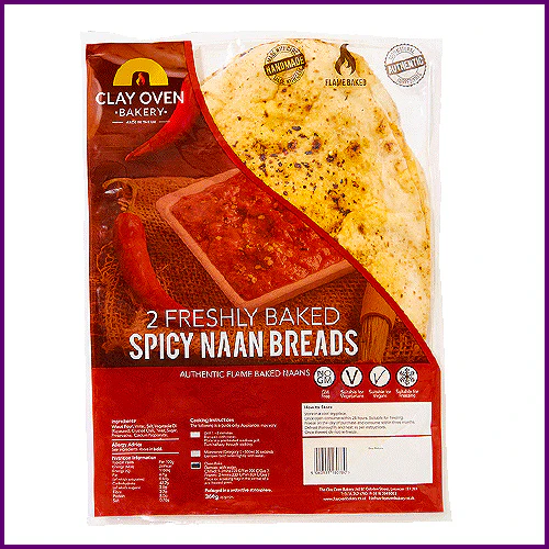 2 Freshly Baked Spicy Naan Bread